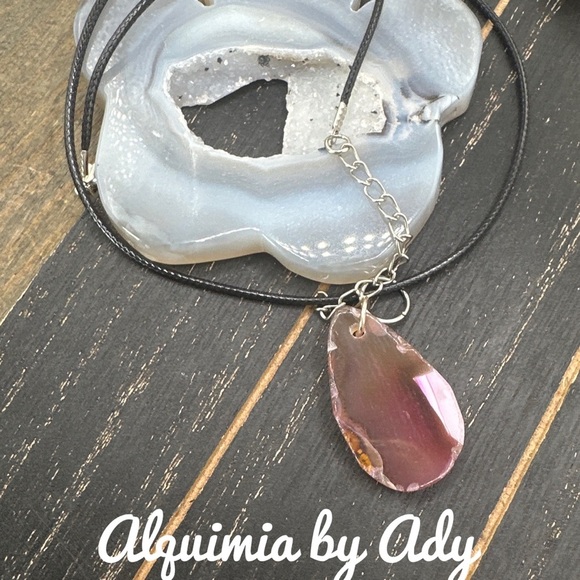 Alquimia Purple agate huge Pendant Necklace - Picture 1 of 1